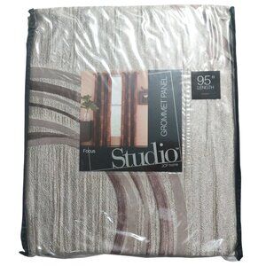 NIP JCPenney Home Studio 95" Shimmer Dune/Dark Mocha Grommet Curtain Panel